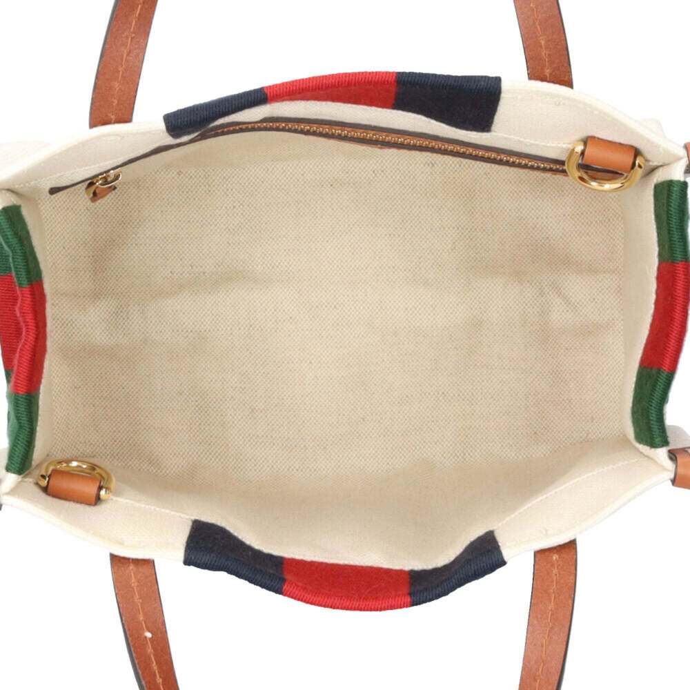 Pre-owned Gucci Interlocking G Mini Tote Bag Shoulder Canvas 727735 White Wom... - Picture 7 of 16